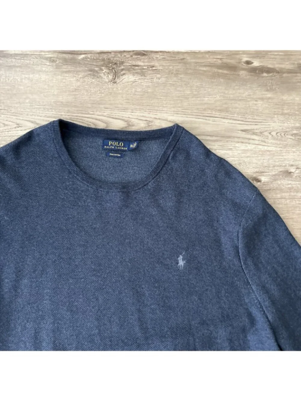 Polo Ralph Lauren Pima Cotton Sweater Mens 2XL Blue Heather Crewneck Pony Log0